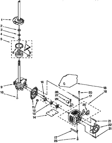 Brake,clutch,gearcase,motor,pump