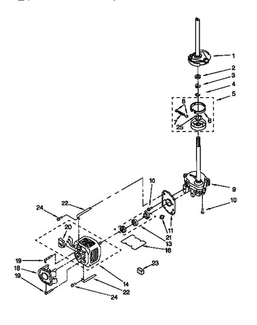 Brake,clutch,gearcase,motor&pump