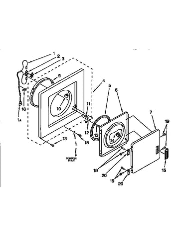 Dryer front panel & door