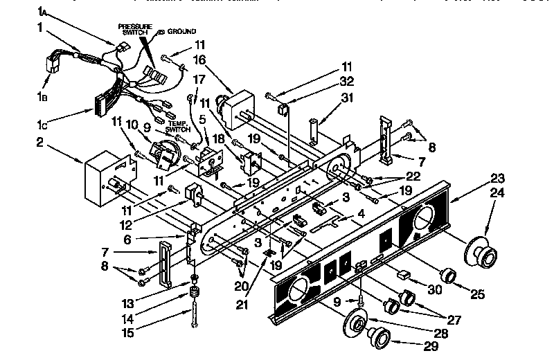 Washer/dryer control panel