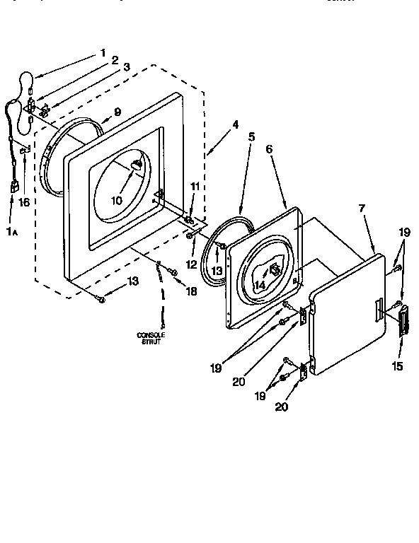 Dryer front panel & door