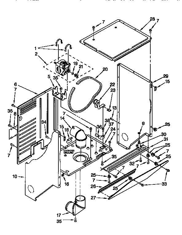 Dryer cabinet & motor