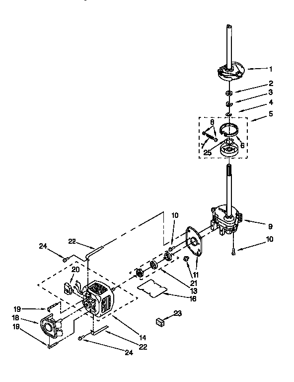 Brake,clutch,gearcase,motor&pump