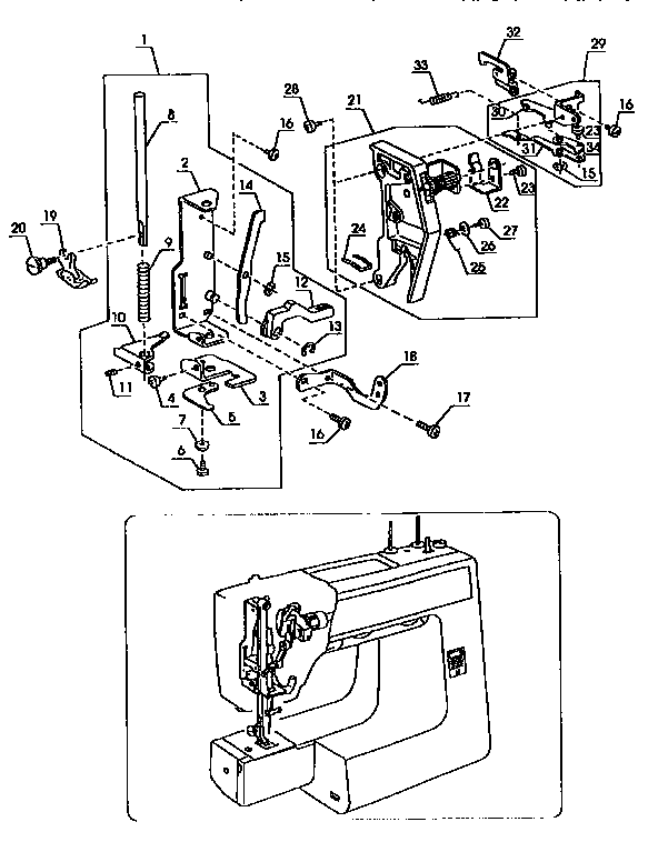 Front plate unit and thread tension unit