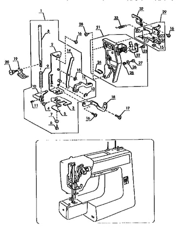 Front plate unit and thread tension unit