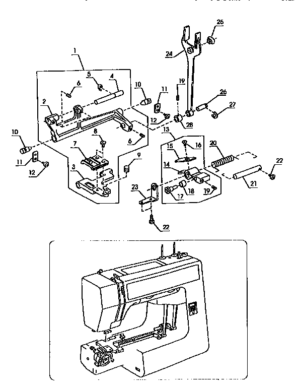 Feed rock shaft unit