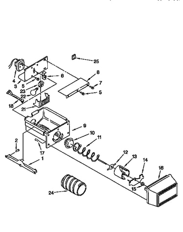 Motor & ice container