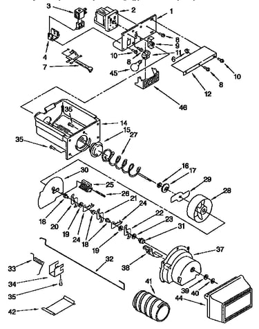 Motor and ice container