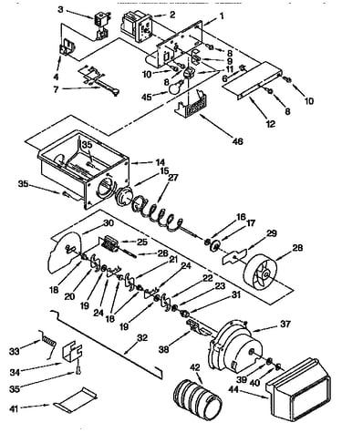 Motor and ice container