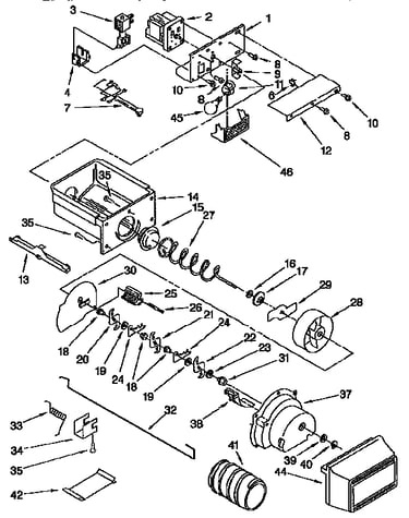 Motor and ice container