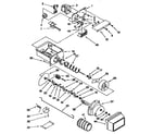 Whirlpool ED27DQXDN00 motor & ice container diagram