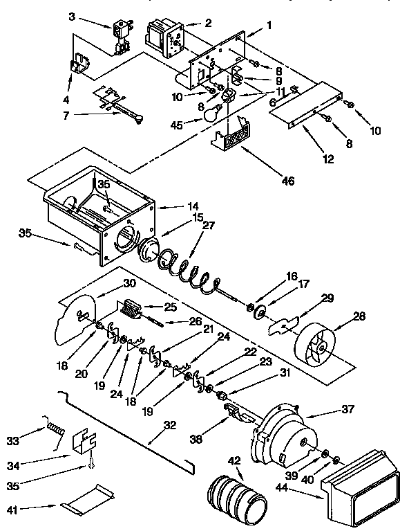 Motor & ice container