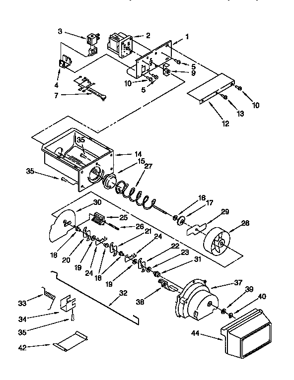 Motor & ice container
