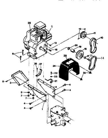 Brackets,pulleys,belts,belt cover