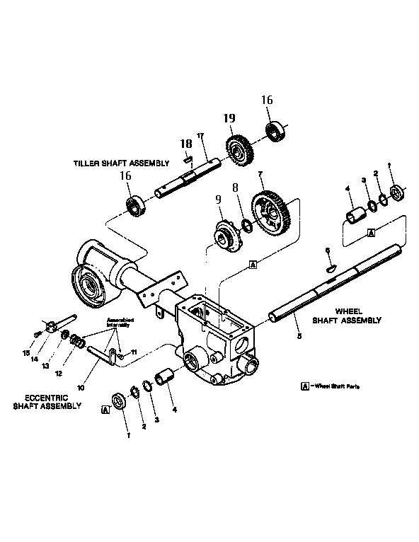 WHEEL,ECCENTRIC&TILLER SHAFT ASSY