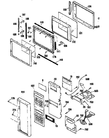 Microwave door and control panel