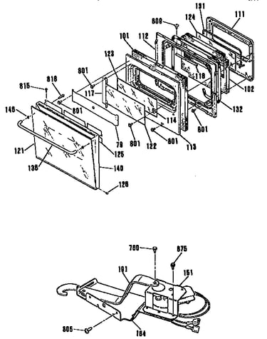 Oven door and lock