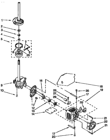 Brake,clutch,gearcase,motor&pump