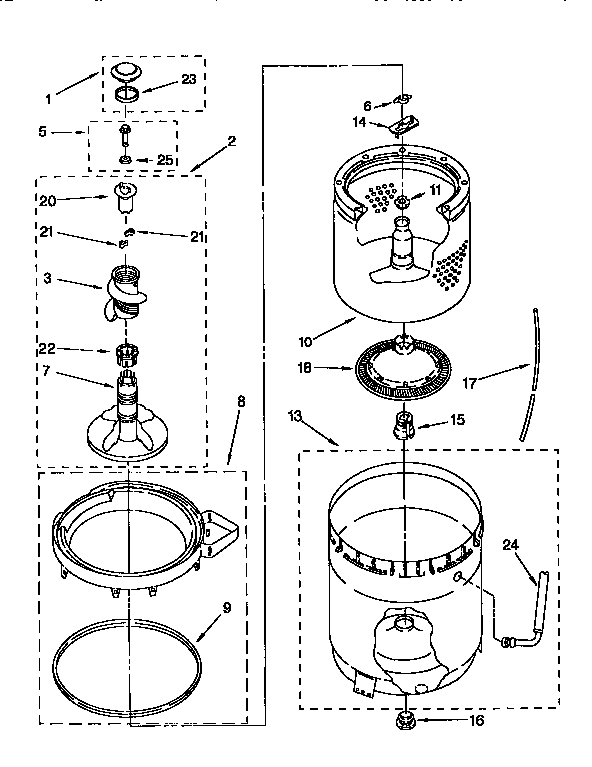 Agitator, basket & tub