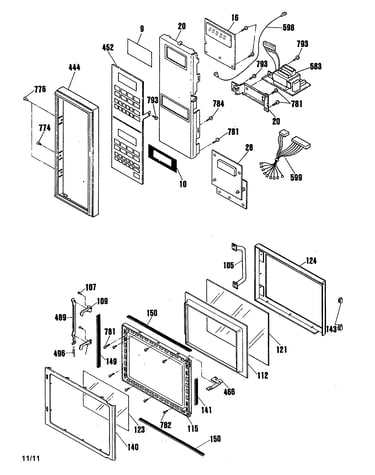 Oven door and lock