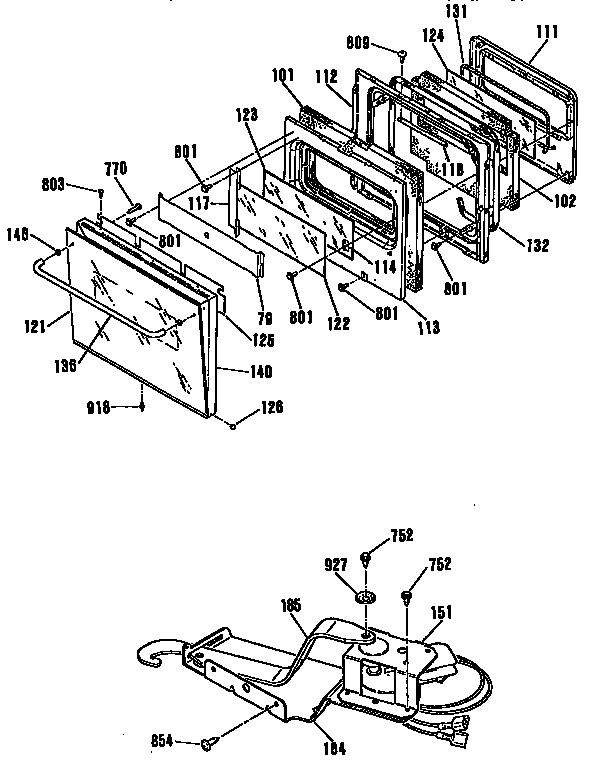 Oven door and lock