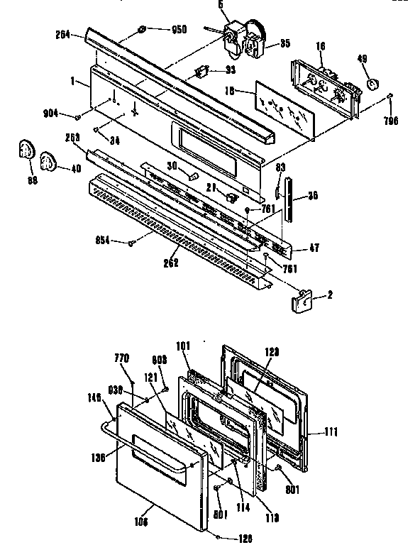Control panel and door