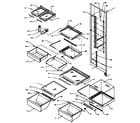 Kenmore 59695508200 refrigerator shelf & crisper diagram