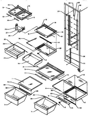 Refrigerator shelf & crisper