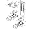 Kenmore 5969555550 refrigerator shelf and crisper diagram