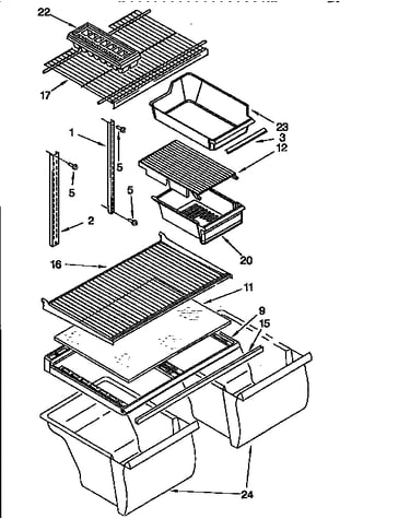Shelf and drawers