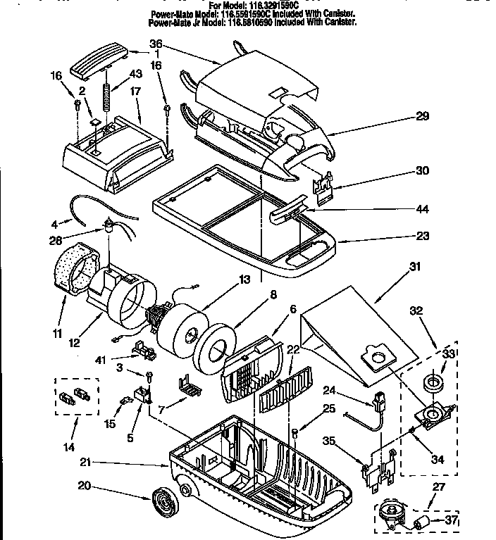 Hood and motor assembly