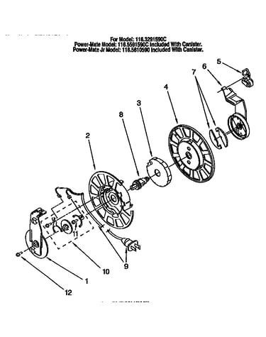 Power cord reel assembly
