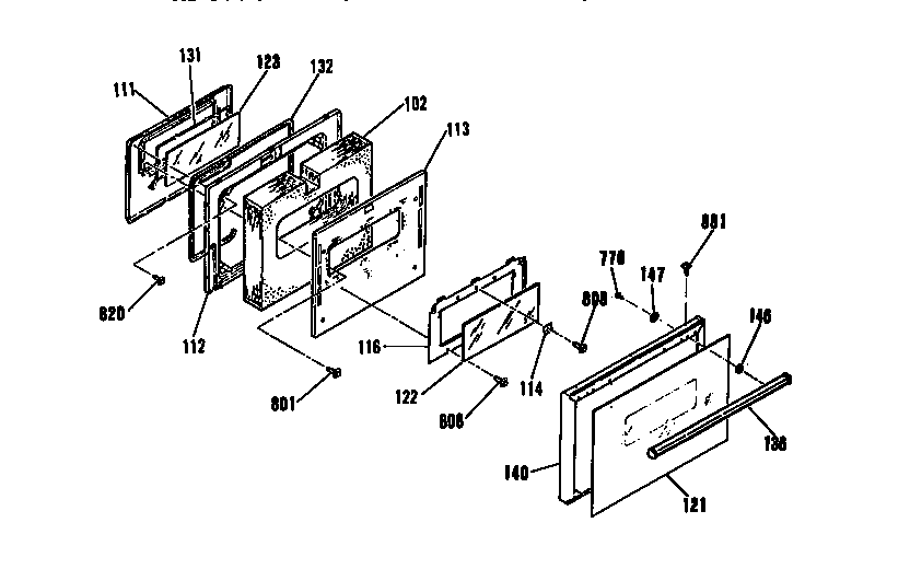 Oven door section