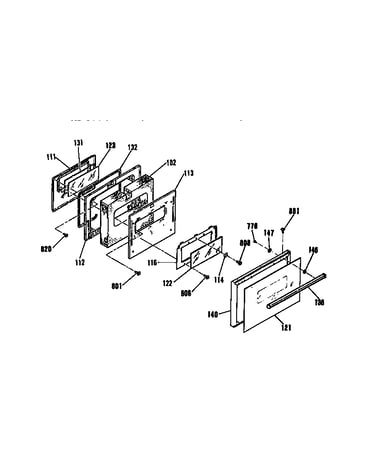 Oven door section