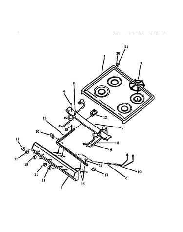 Top&top burner assy w/o spark