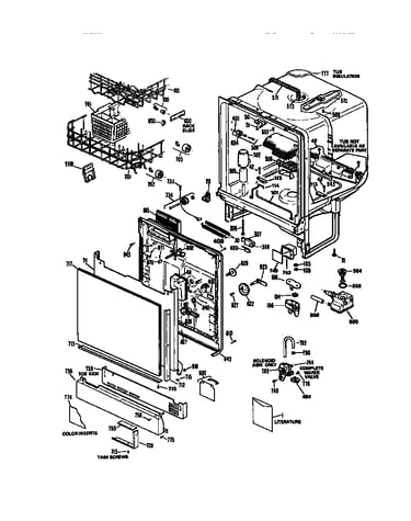 Tub and door assembly