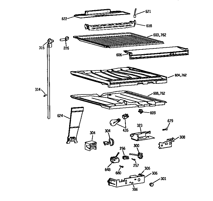 Compartment separator parts