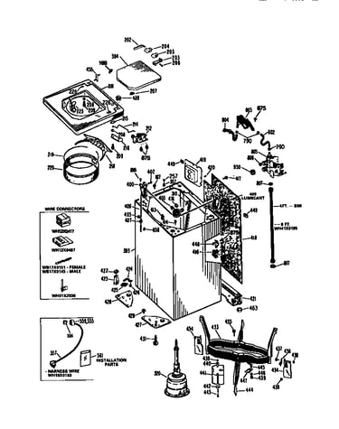 Cabinet and suspension assembly