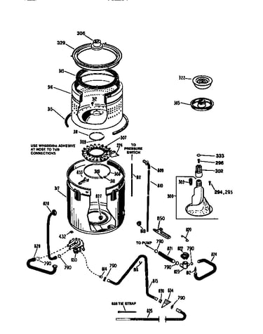 Tub, basket and agitator
