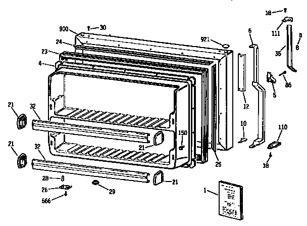 Freezer door