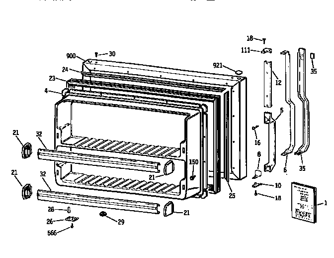 Freezer door