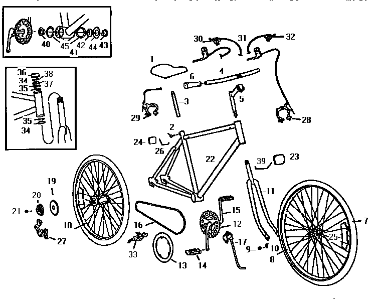 Frame and wheel asm.