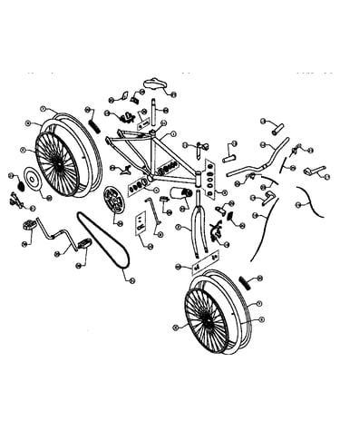 Frame and wheel asm.