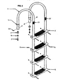Swimming pool ladder assembly