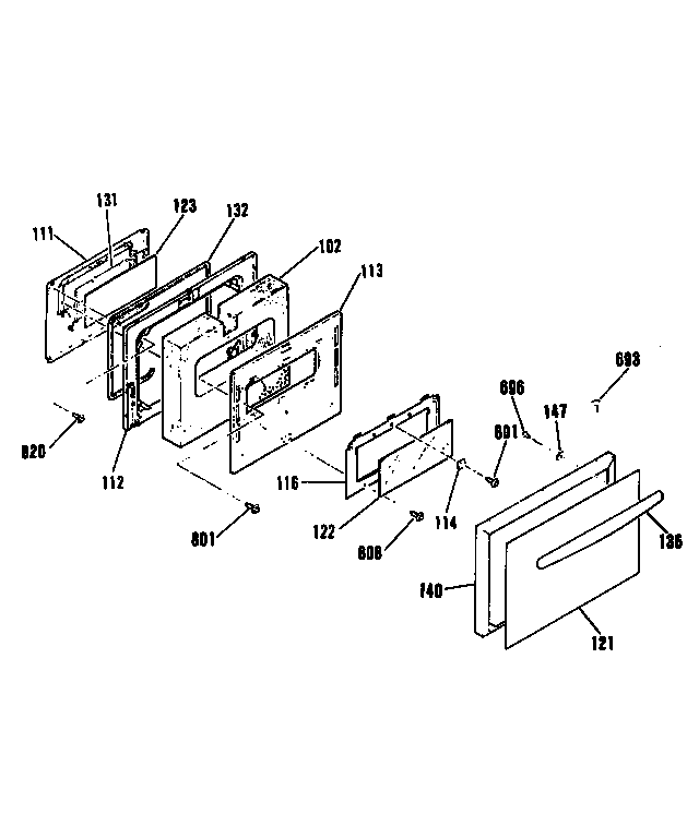 Oven door section