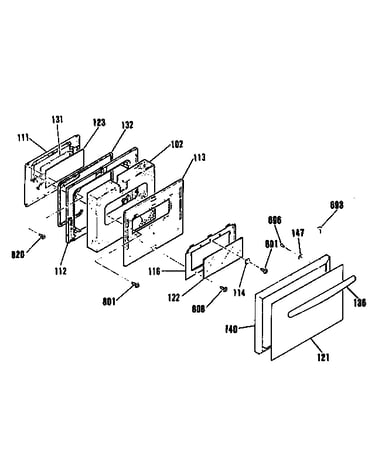 Oven door section