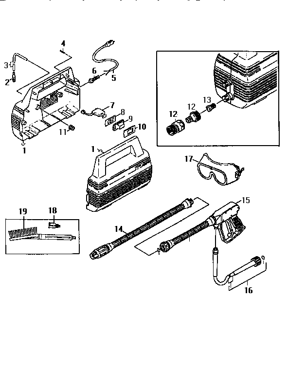 Attachments, cover and switches