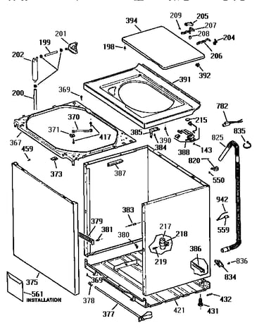 Cabinet, cover and front panel