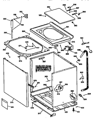 Cabinet, cover and front panel