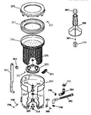 Tub, basket and agitator